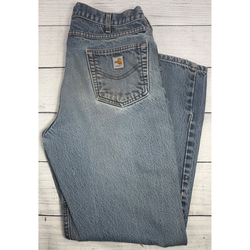 CARHARTT (FR) Fire Resistant FRB160 DNM 38x34 Denim Jean Pants